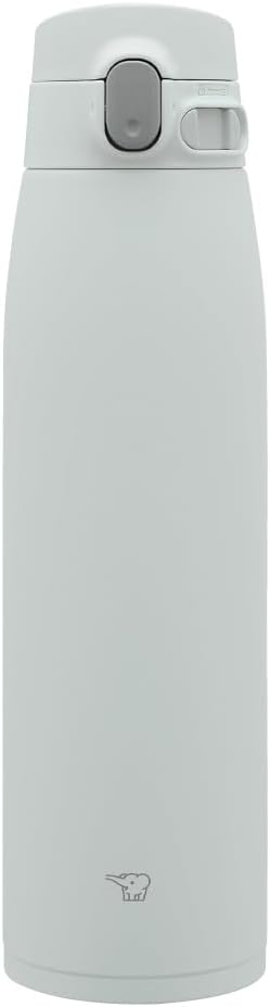 White matte stainless steel water bottle with minimalist design