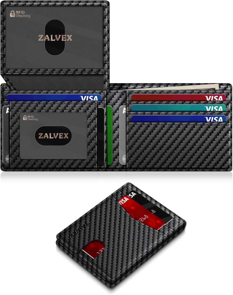 Brown leather bifold wallet displayed open on a neutral surface